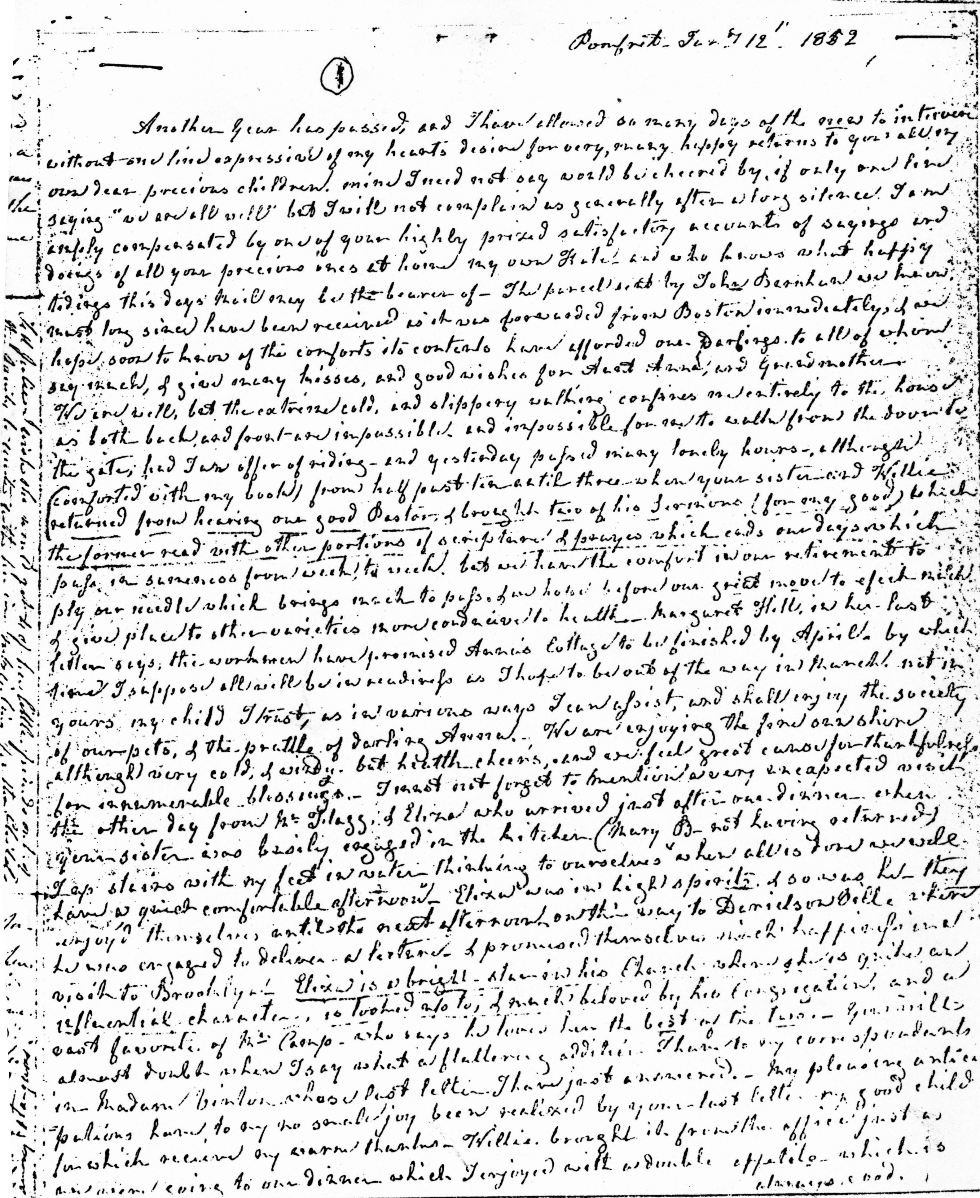 full sheet of very cramped writing, with the date in the top left margin