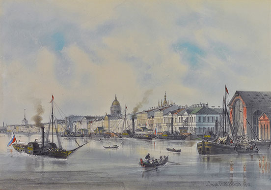 English Embankment (English Quay), St. Petersburg, 1858