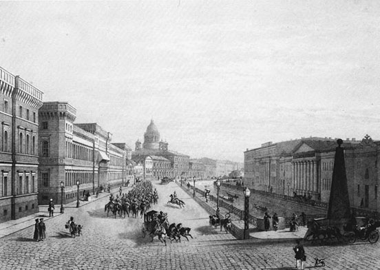 Bol’shaia Morskaia Street, St. Petersburg, 1850s (State Pushkin Museum, Moscow)