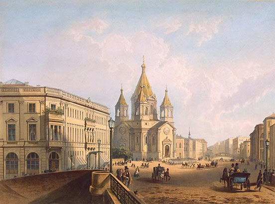 Blagoveshchenskaya (Annunciation) Square, circa 1850 (Hermitage Museum, St. Petersburg)