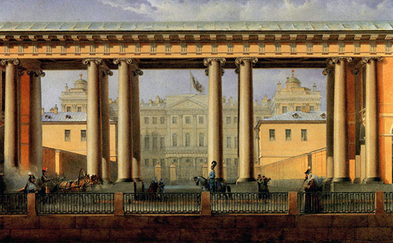 Anichkov Palace from the Fontanka River, 1838 (State Pushkin Museum, Moscow)