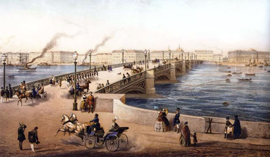 Annunciation (Nicholas) Bridge from the English Embankment, circa 1850