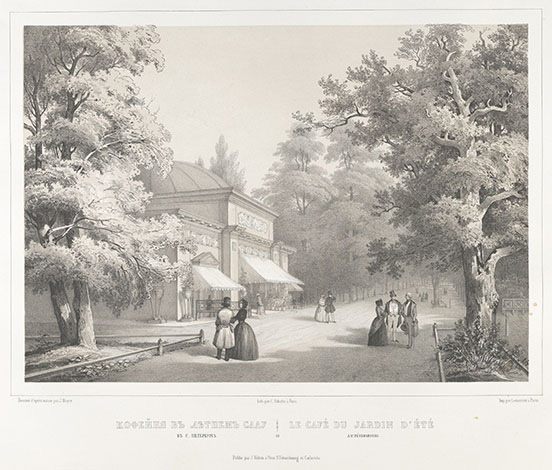 Café in the Summer Garden, St. Petersburg, circa 1845