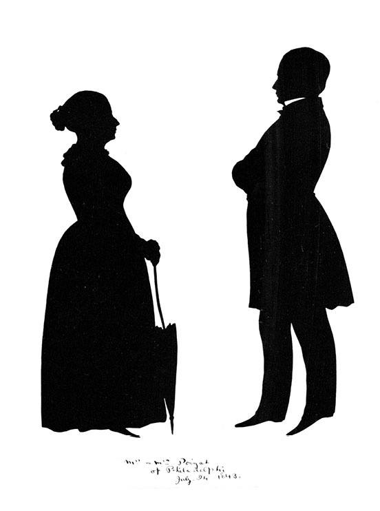 Silhouette of Jean Robert and Louise Cecilia Poizat by Auguste Edouart, 1843