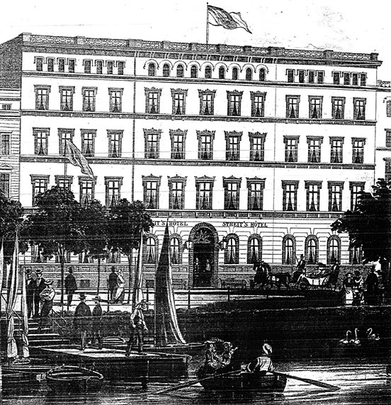 Streit's Hotel, Hamburg, in the 1840s