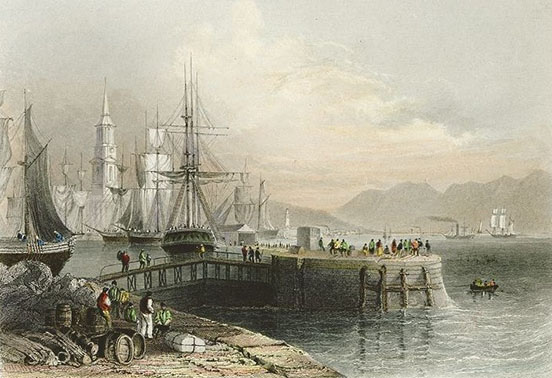 Port of Glasgow, Scotland, circa 1840