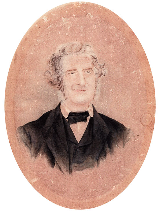 Damaged miniature of Dr. George Edwin Palmer, MD (Stonington Historical Society, Stonington, CT)